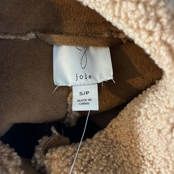 Joie Sherpa Fleece Teddy Shirt Brown Boxy Shacket Oversized Jacket Size S - NEW - Picture 8 of 9